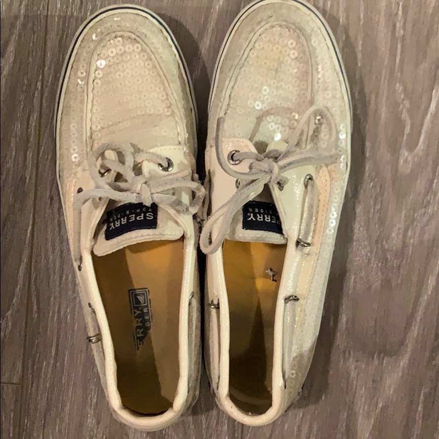 White Sequin Sperry’s